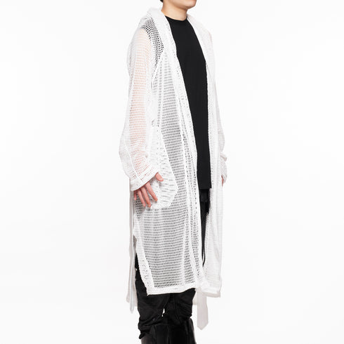 818KNM2-WHITE / メッシュフーデッドローブ - JULIUS